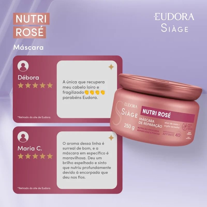 Máscara Capilar Siàge Nutri Rosé 250g - Image 2